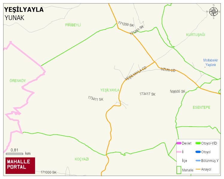 YEŞİLYAYLA Mahallesi Haritası | Detaylı Köy ve Mahalle Görünümü