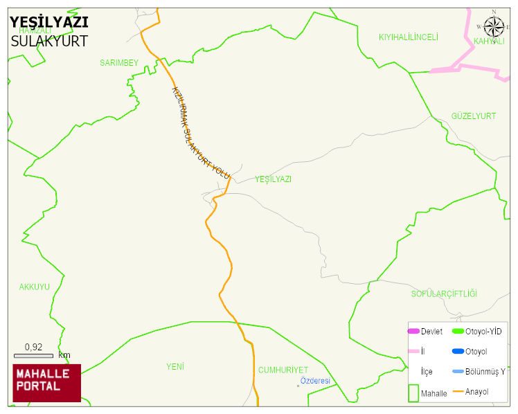 YEŞİLYAZI Köyü Haritası | Güncel Mahalle ve Köy Haritası
