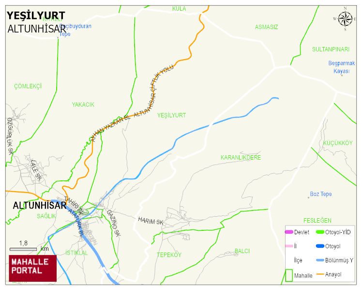 YEŞİLYURT Köyü Haritası | Sayısal Bölge Görünümü