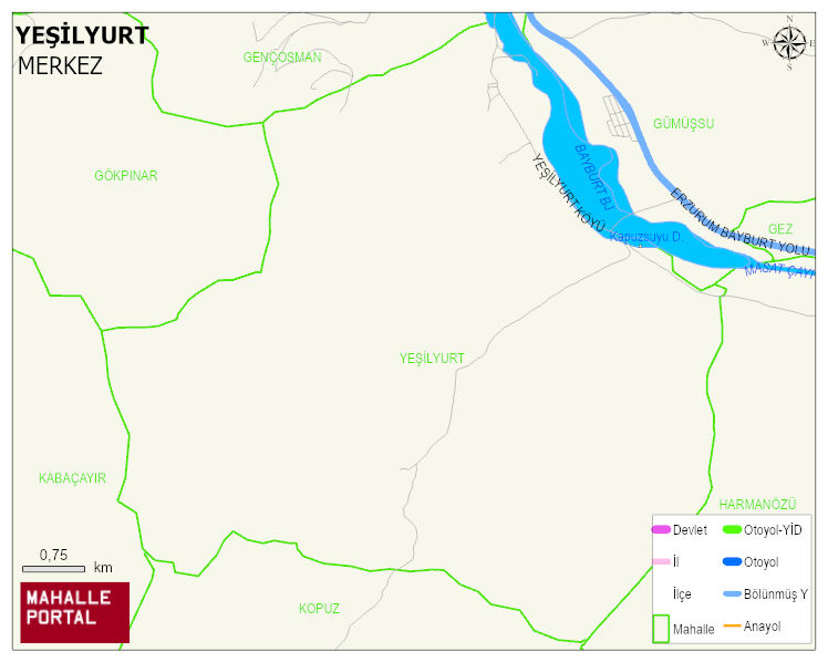 YEŞİLYURT Köyü Haritası | Coğrafi Yapı ve Detaylı Haritası