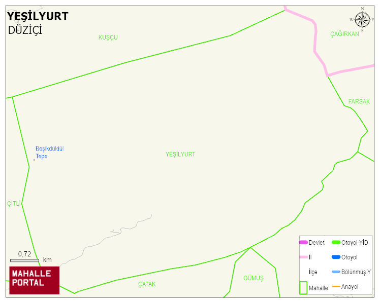 YEŞİLYURT Köyü Haritası | Detaylı Köy ve Mahalle Görünümü