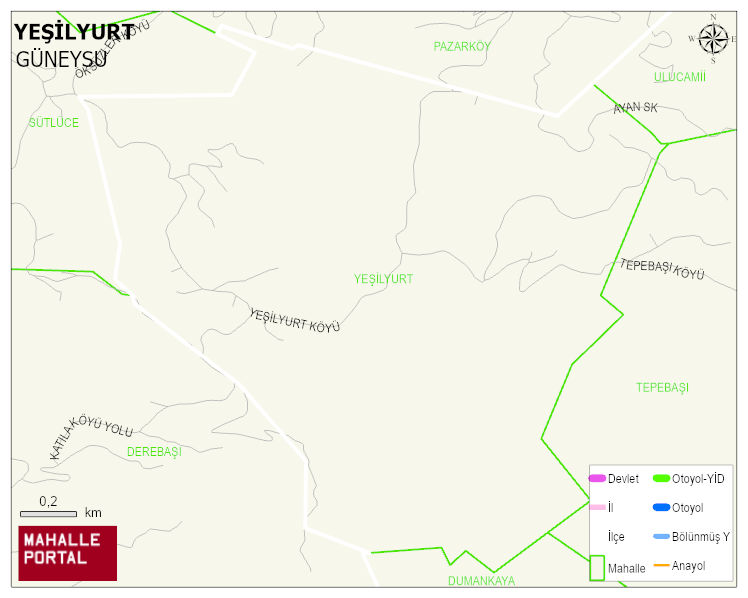 YEŞİLYURT Köyü Haritası | Sayısal Bölge Görünümü