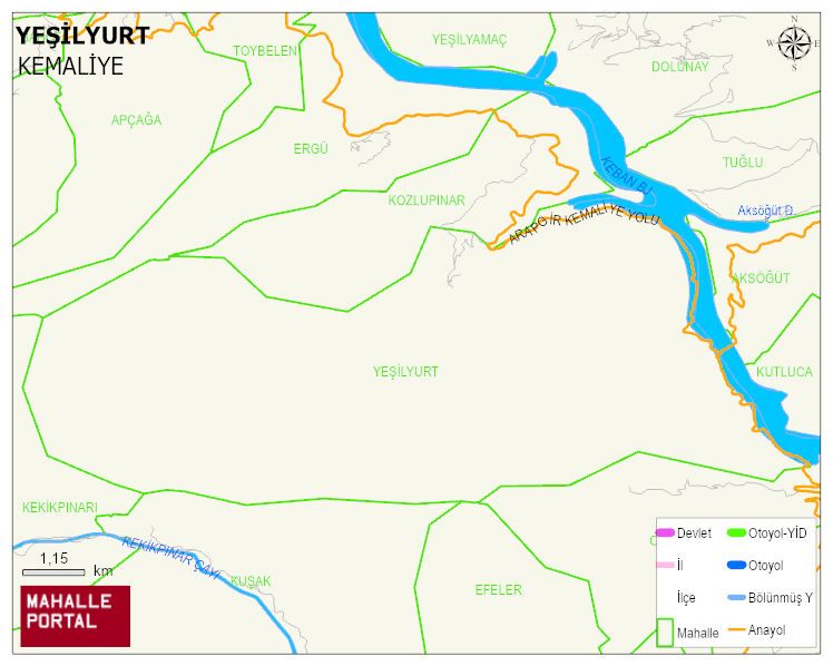 YEŞİLYURT Köyü Haritası | Sayısal Bölge Görünümü