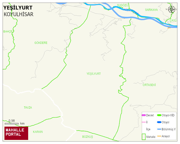 YEŞİLYURT Köyü Haritası | Mahalle ve Köy Sınırı