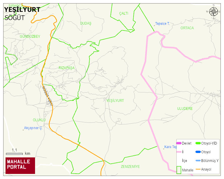 YEŞİLYURT Köyü Haritası | İnteraktif Köy ve Mahalle Sınırları