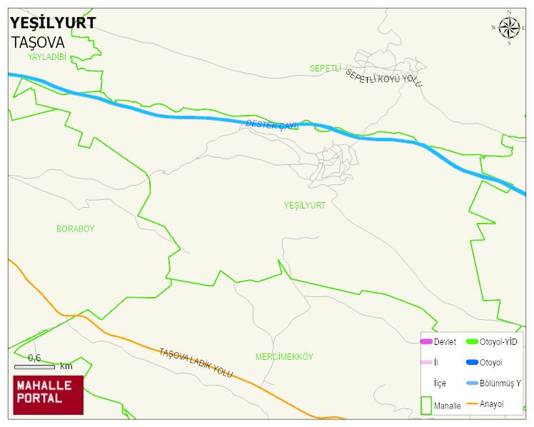 YEŞİLYURT Köyü Haritası | Dağlar, Ovalar ve Akarsu Bilgileri