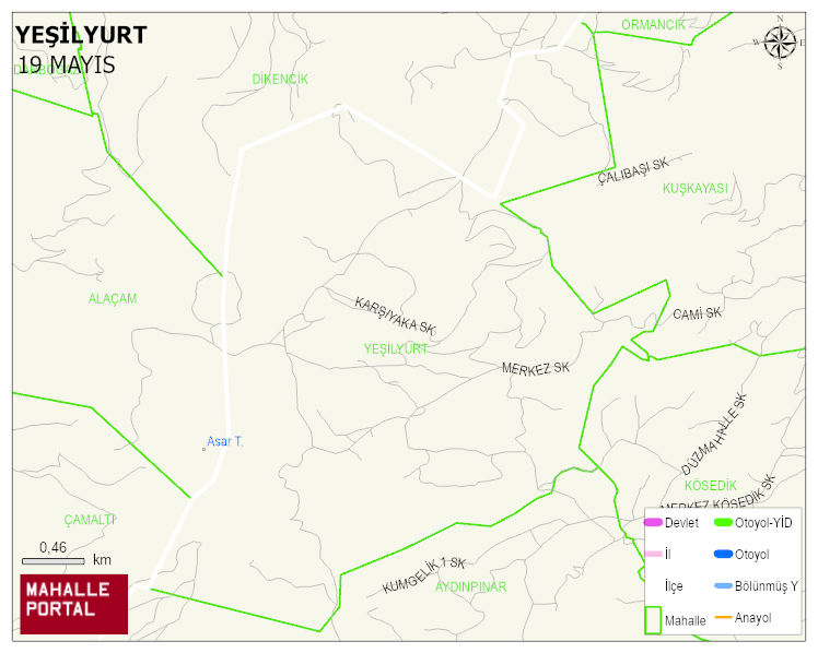 YEŞİLYURT Mahallesi Haritası | İnteraktif Köy ve Mahalle Sınırları