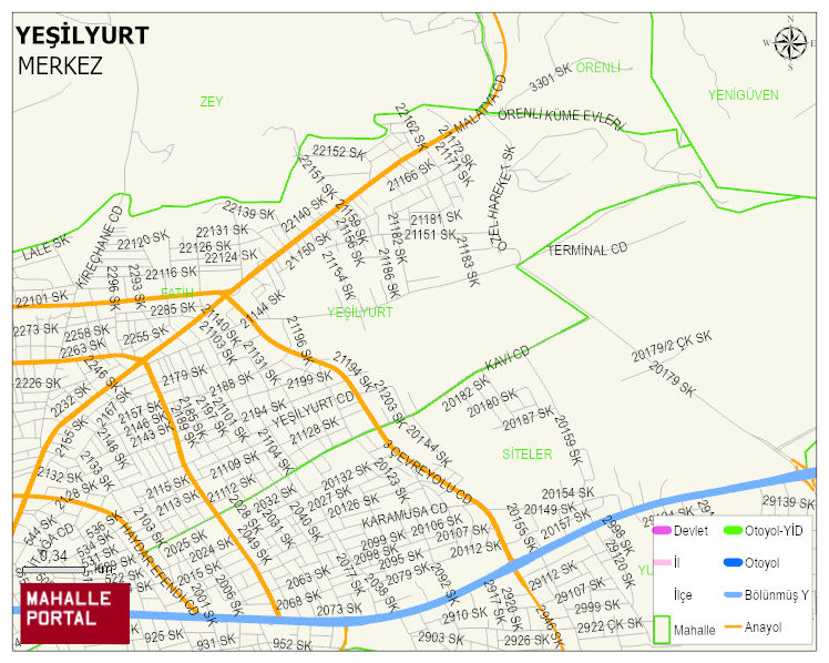 YEŞİLYURT Mahallesi Haritası | Güncel Mahalle ve Köy Haritası
