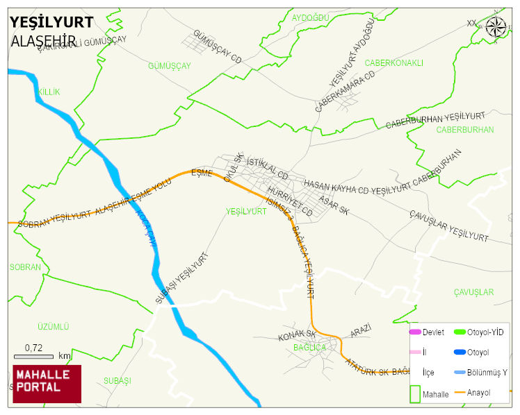 YEŞİLYURT Mahallesi Haritası | Detaylı Köy ve Mahalle Görünümü