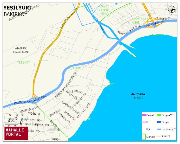 YEŞİLYURT Mahallesi Haritası | Yükselti ve Doğa Özellikleri