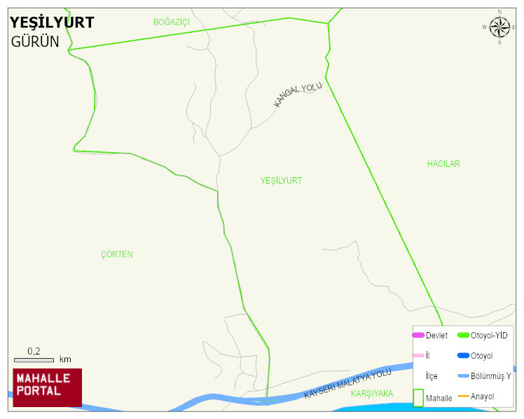 YEŞİLYURT Mahallesi Haritası | Mahalle ve Köy Sınırı