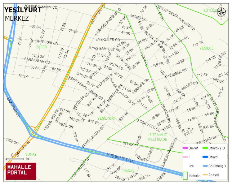 YEŞİLYURT Mahallesi Haritası | Detaylı Köy ve Mahalle Görünümü