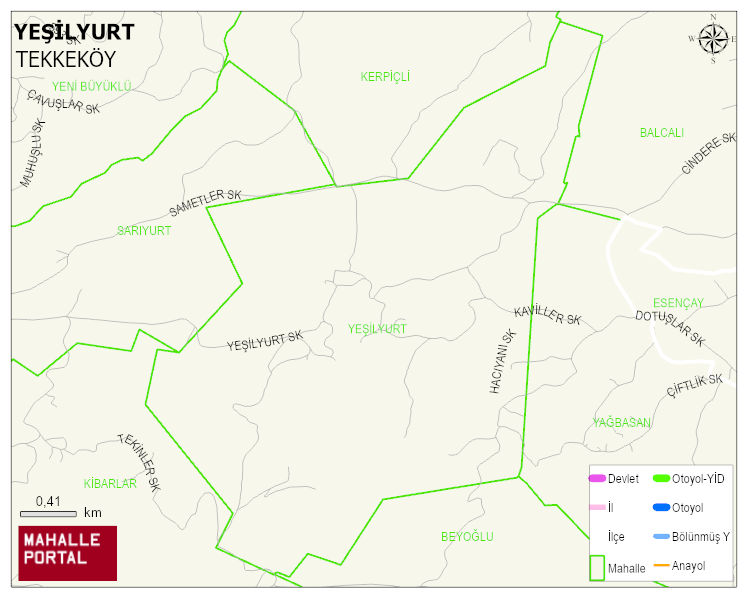 YEŞİLYURT Mahallesi Haritası | Sayısal Bölge Görünümü