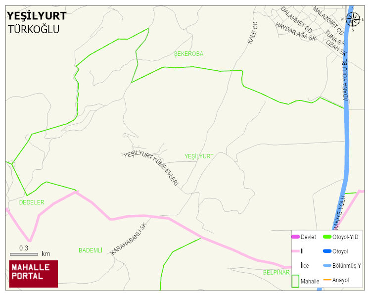 YEŞİLYURT Mahallesi Haritası | Coğrafi Yapı ve Detaylı Haritası