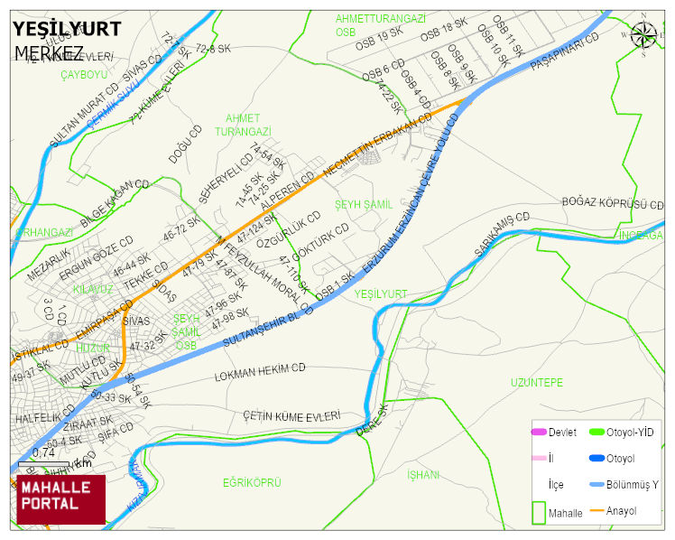 UZUNTEPE Mahallesi Haritası | Yükselti ve Doğa Özellikleri