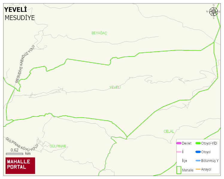 YEVELİ Mahallesi Haritası | Mahalle ve Köy Sınırı