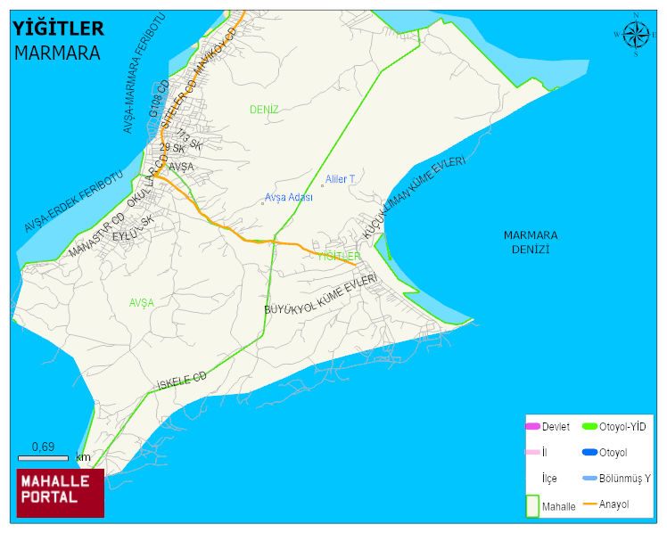 YİĞİTLER Mahallesi Haritası | Sayısal Bölge Görünümü