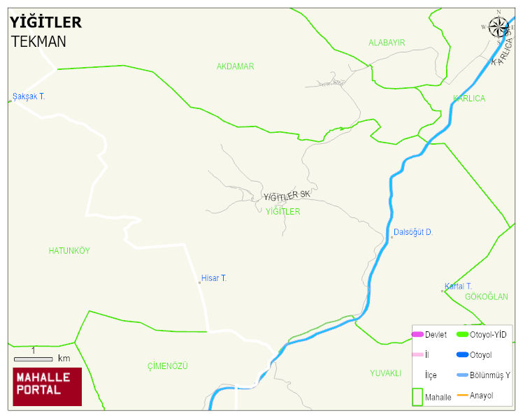 YİĞİTLER Mahallesi Haritası | Mahalle ve Köy Sınırı