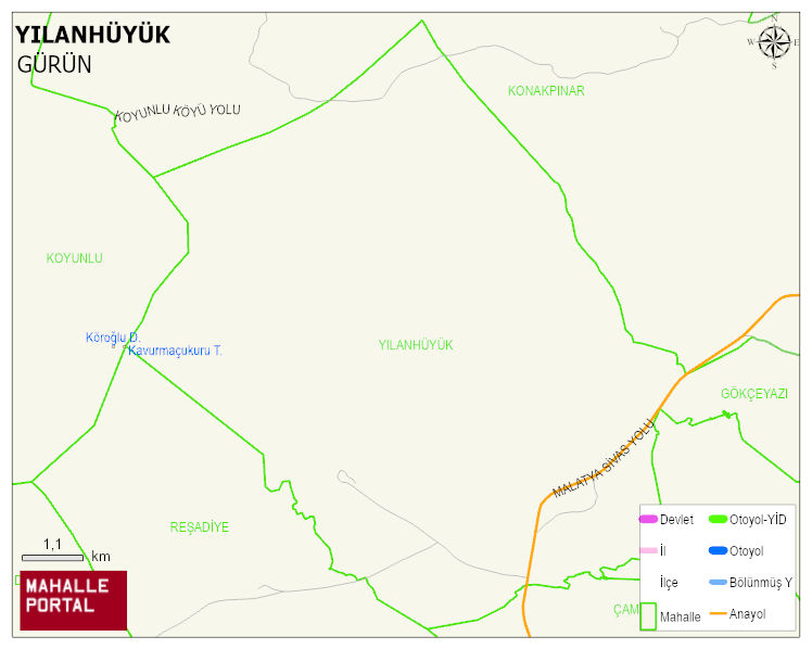 YILANHÜYÜK Köyü Haritası | Güncel Mahalle ve Köy Haritası