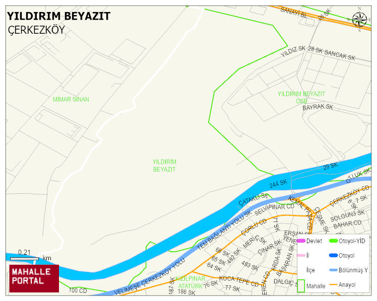 YILDIRIM BEYAZIT Mahallesi Haritası | Dağlar, Ovalar ve Akarsu Bilgileri