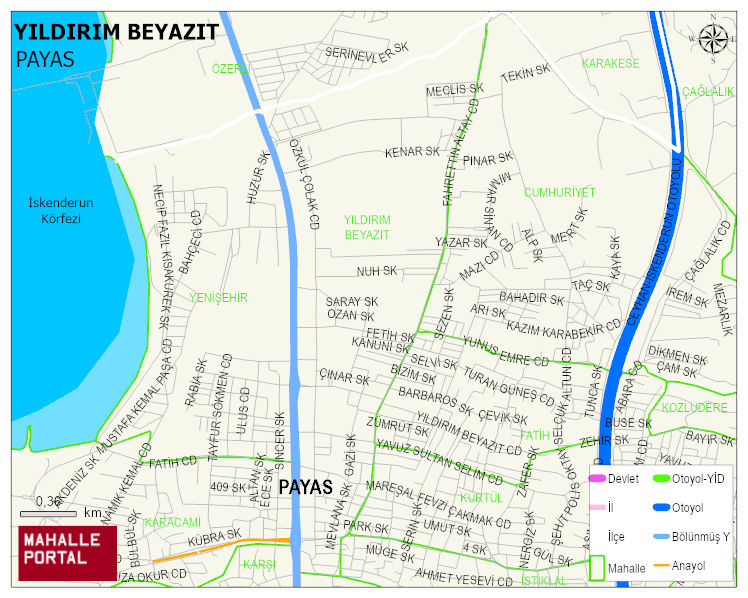YILDIRIM BEYAZIT Mahallesi Haritası | Sayısal Bölge Görünümü