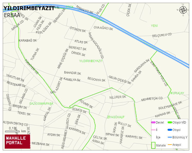 YILDIRIMBEYAZIT Mahallesi Haritası | Mahalle ve Köy Sınırı