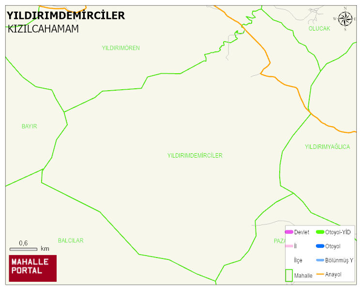 YILDIRIMDEMİRCİLER Mahallesi Haritası | Detaylı Köy ve Mahalle Görünümü