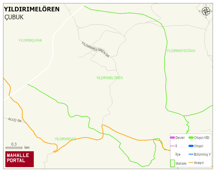 YILDIRIMELÖREN Mahallesi Haritası | Dağlar, Ovalar ve Akarsu Bilgileri