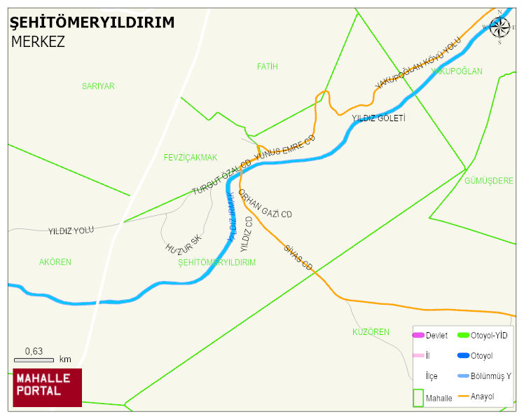YILDIZ BELDESİ ŞEHİTÖMERYILDIRIM Mahallesi Haritası | Uydu Görüntüsü ve Harita Detayları
