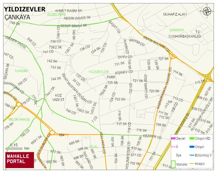 YILDIZEVLER Mahallesi Haritası | Dağlar, Ovalar ve Akarsu Bilgileri