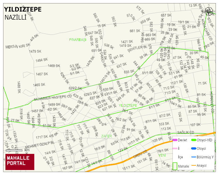YILDIZTEPE Mahallesi Haritası | Detaylı Köy ve Mahalle Görünümü