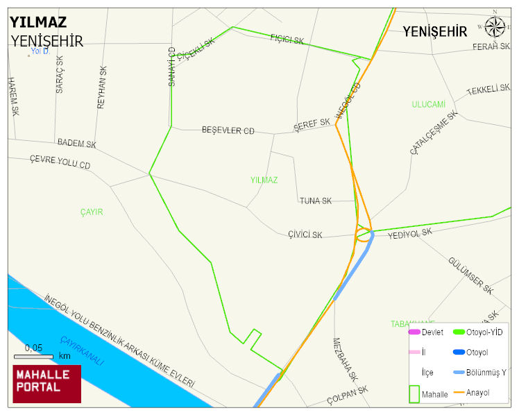 YILMAZ Mahallesi Haritası | Mahalle ve Köy Sınırı