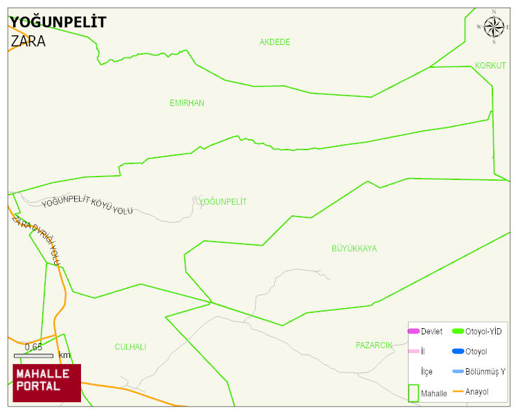 YOĞUNPELİT Köyü Haritası | Dağlar, Ovalar ve Akarsu Bilgileri
