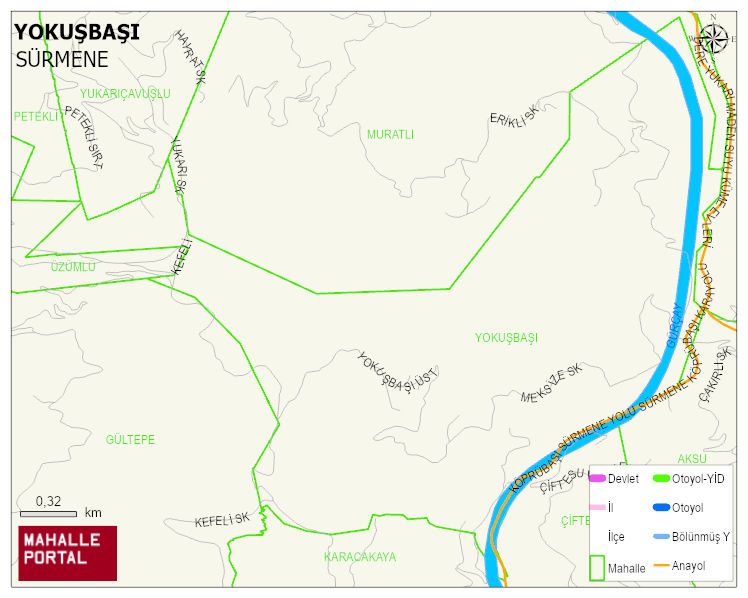 YOKUŞBAŞI Mahallesi Haritası | Dağlar, Ovalar ve Akarsu Bilgileri