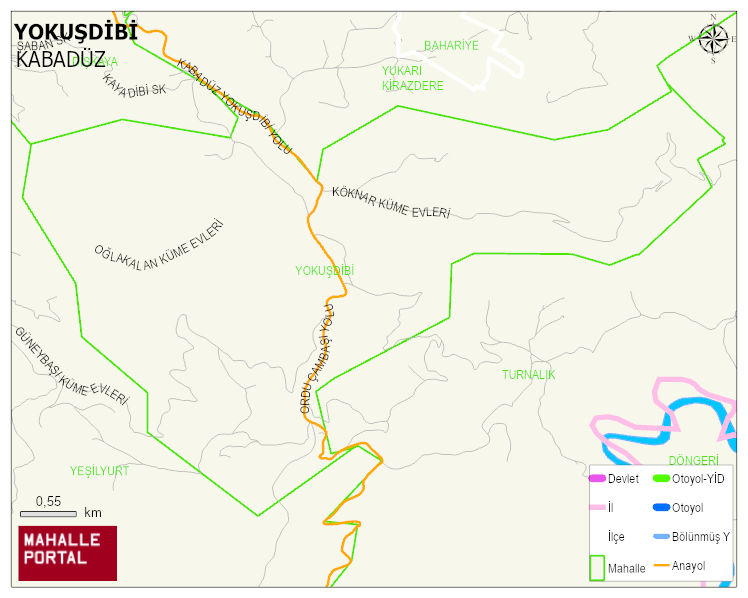 YOKUŞDİBİ Mahallesi Haritası | Coğrafi Yapı ve Detaylı Haritası