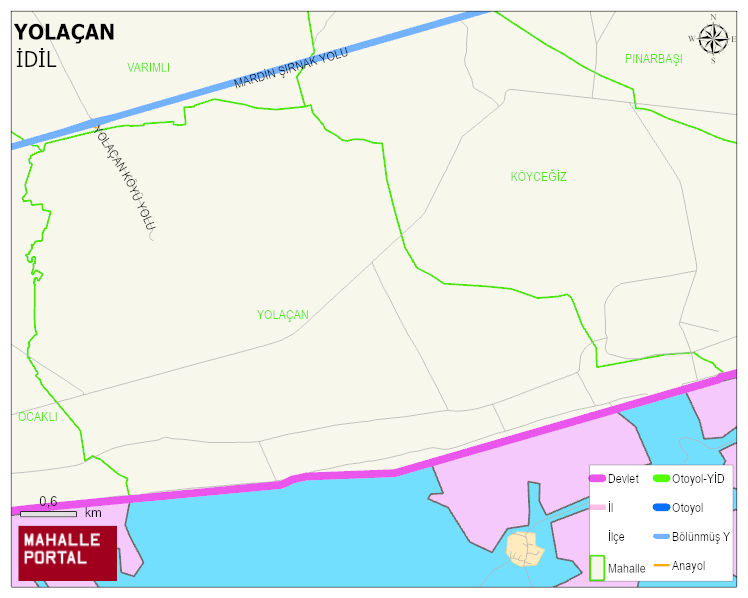 YOLAÇAN Köyü Haritası | Dağlar, Ovalar ve Akarsu Bilgileri