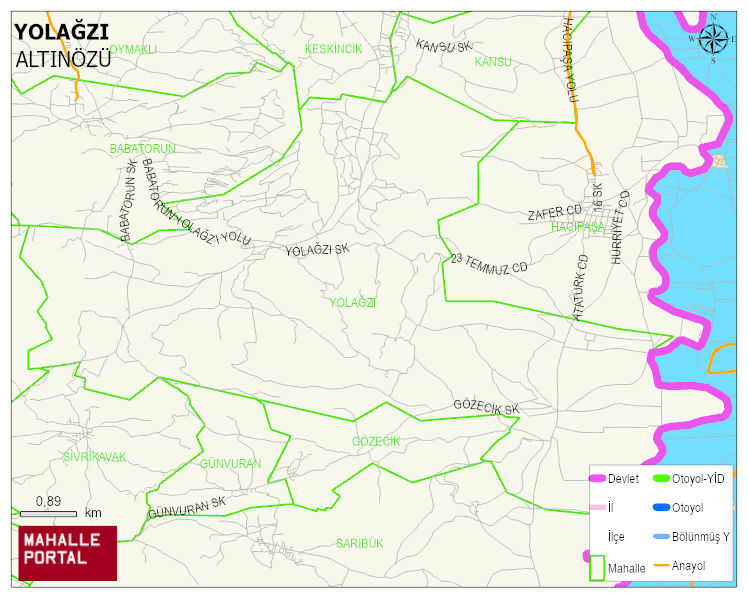 YOLAĞZI Mahallesi Haritası | İnteraktif Köy ve Mahalle Sınırları