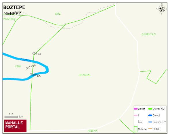 YOLALAN BELDESİ BOZTEPE Mahallesi Haritası | Mahalle Sokak Haritası