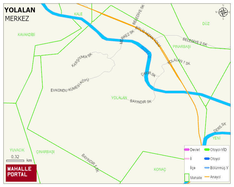 YOLALAN BELDESİ YOLALAN Mahallesi Haritası | Mahalle Sokak Haritası