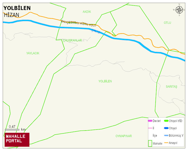 YOLBİLEN Köyü Haritası | Detaylı Köy ve Mahalle Görünümü