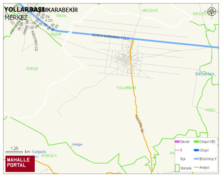 YOLLARBAŞI Köyü Haritası | Güncel Mahalle ve Köy Haritası