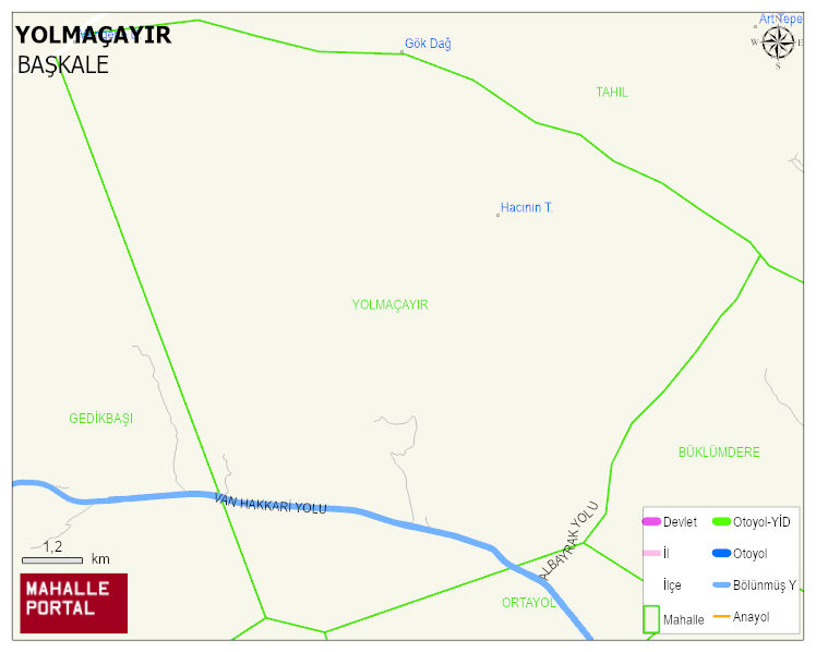 YOLMAÇAYIR Mahallesi Haritası | Yükselti ve Doğa Özellikleri