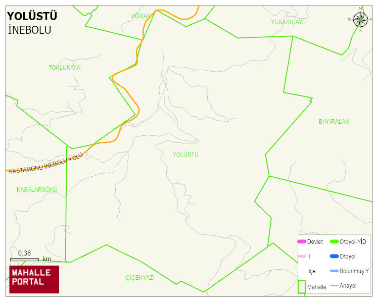 YOLÜSTÜ Köyü Haritası | Sayısal Bölge Görünümü