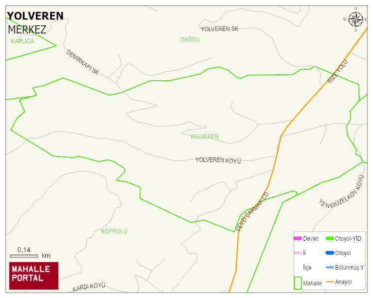 YOLVEREN Köyü Haritası | Mahalle ve Köy Sınırı