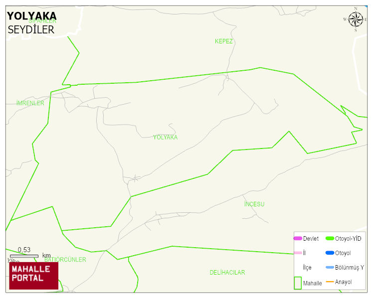 YOLYAKA Köyü Haritası | Detaylı Köy ve Mahalle Görünümü