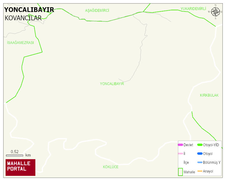 YONCALIBAYIR Köyü Haritası | Mahalle ve Köy Sınırı