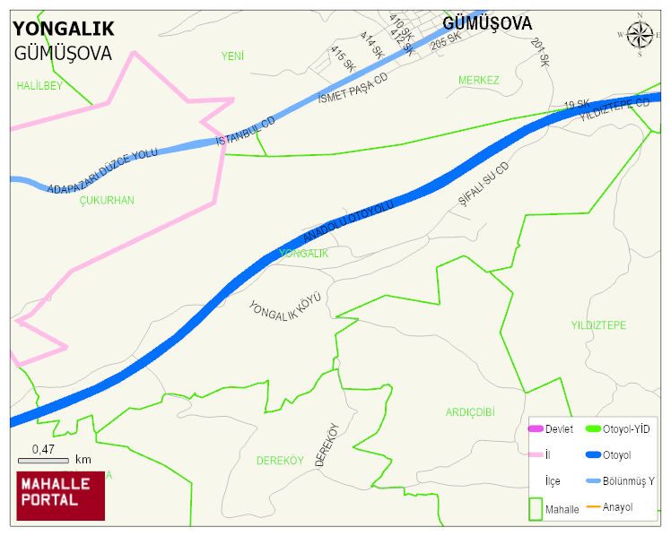 YONGALIK Köyü Haritası | İnteraktif Köy ve Mahalle Sınırları