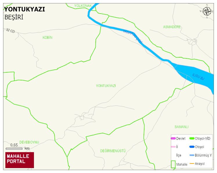 YONTUKYAZI Köyü Haritası | Mahalle ve Köy Sınırı