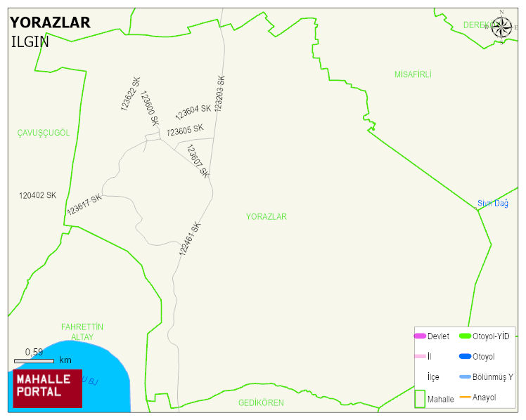 YORAZLAR Mahallesi Haritası | Güncel Mahalle ve Köy Haritası