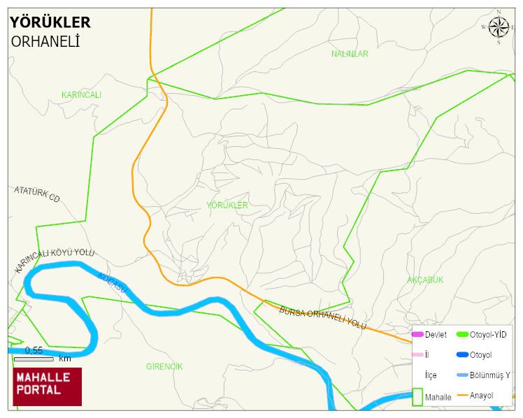 YÖRÜKLER Mahallesi Haritası | Yükselti ve Doğa Özellikleri